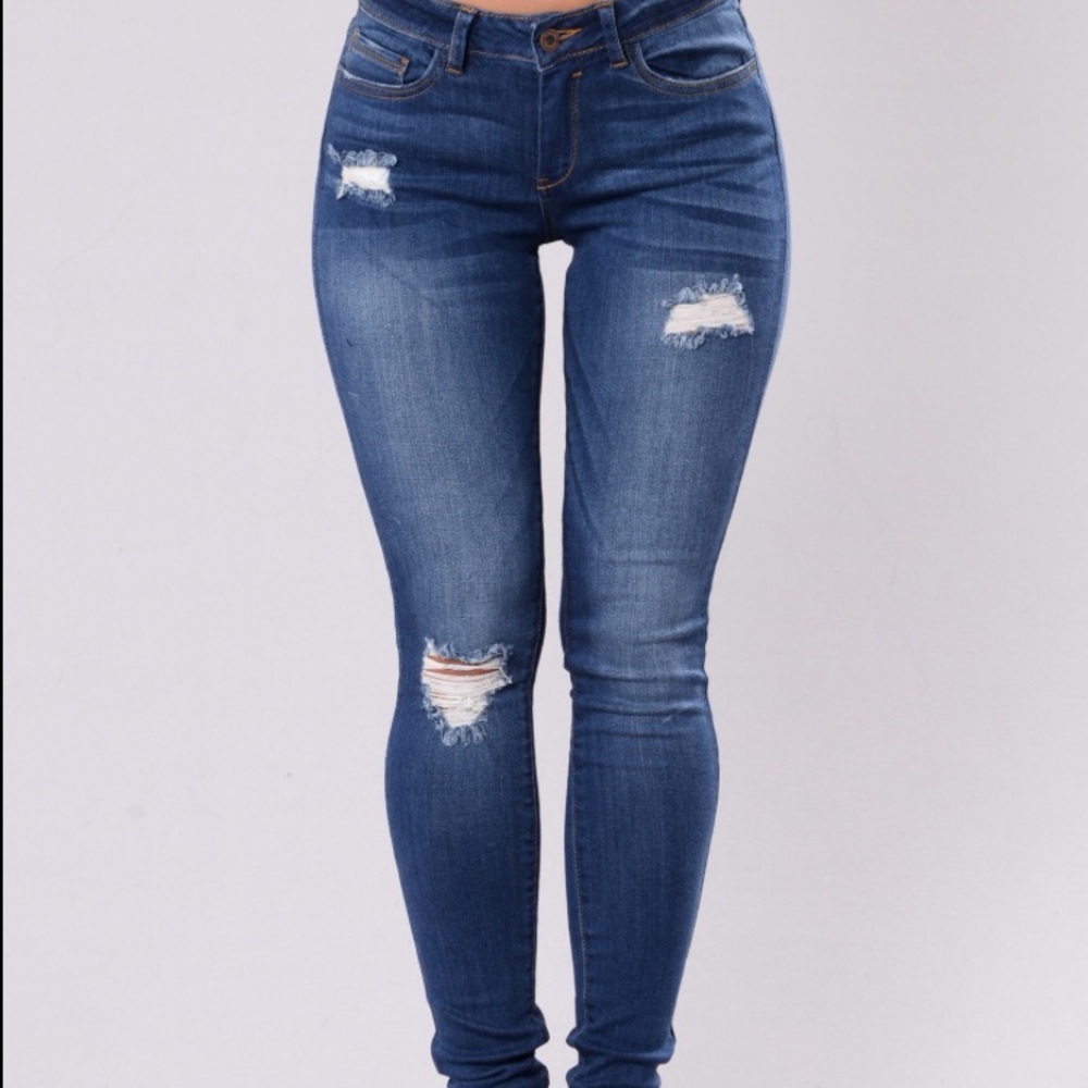 Fashion Nova Stretch Distressed Skinny Jeans